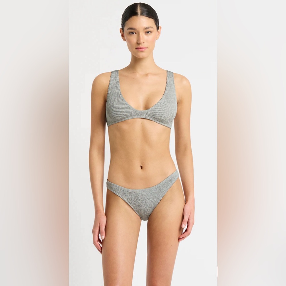 NEW! Bond-eye Scout Top and Vista Brief Bottom Swim Suit SET, CHROME, One size